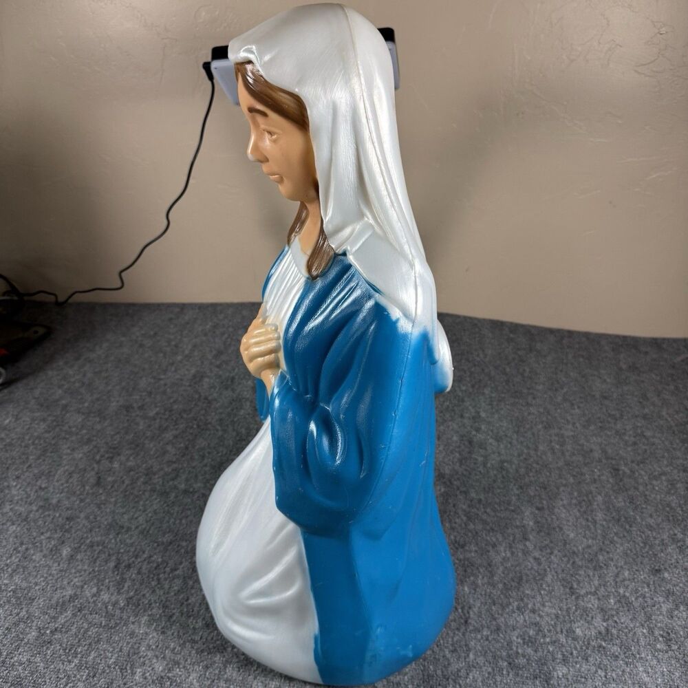Vintage Blow Mold General Foam Plastics Mary From Nativity ~ Christmas 27” - Picture 6 of 11